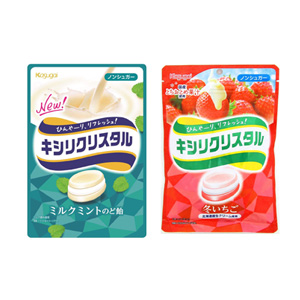 キシリクリスタル ミルクミントのど飴71gもしくは冬いちご67g(春日井製菓)