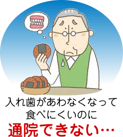 入れ歯があわなくなって食べにくいのに通院できない…